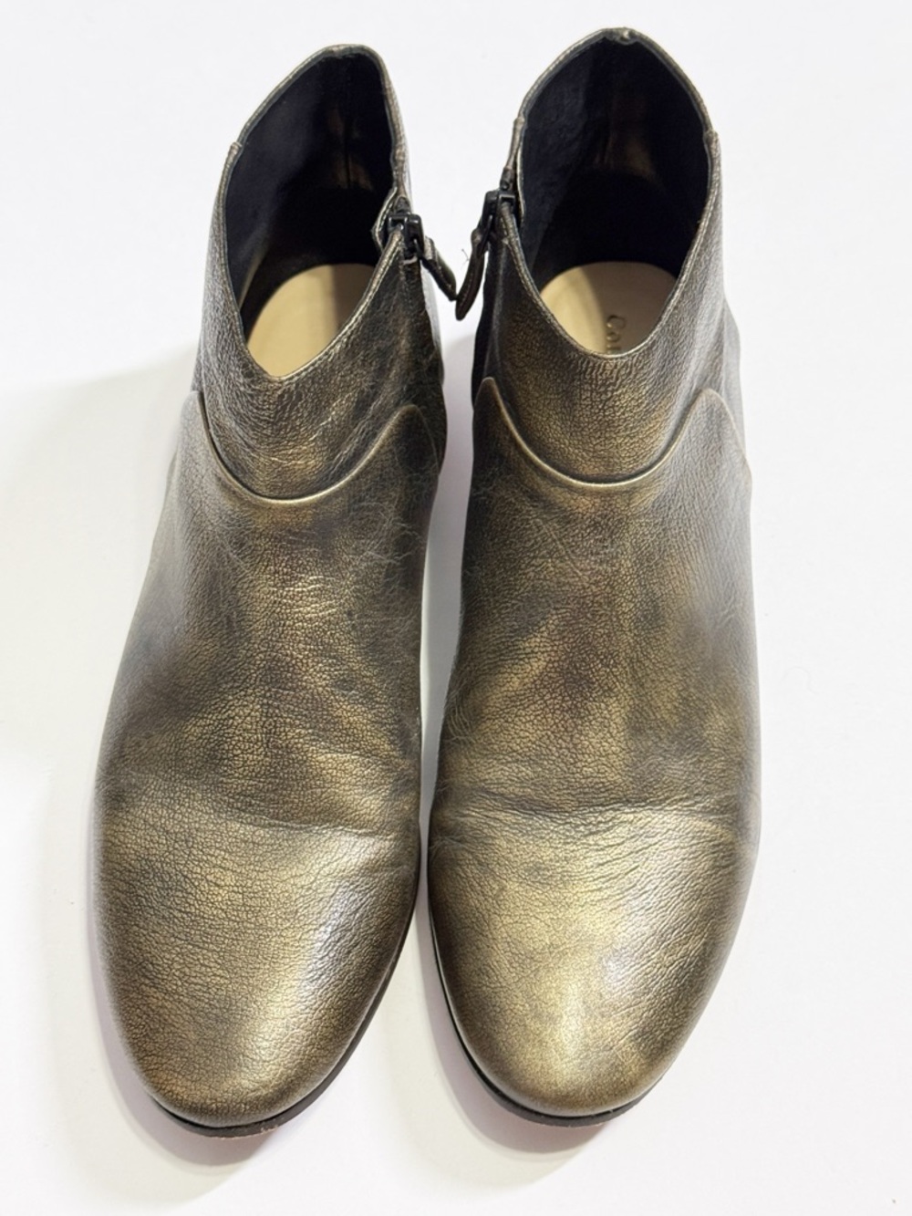 Cole Haan Allen Women’s Metallic Gold Ankle Booties Sz. 10B - Picture 3 of 14